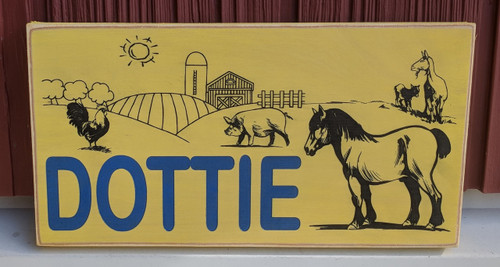 Personalized Kids Farm Themed Wood Sign