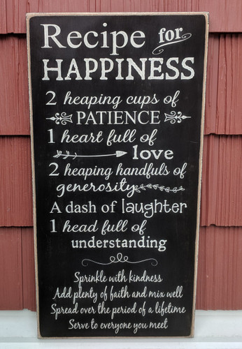 Recipe for Happiness Sign