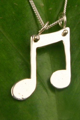Filou Designs Sterling Double Music Notes Necklace