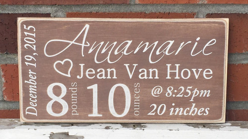 Baby stats sign | Baby announcement sign