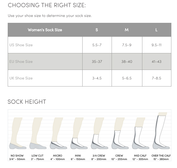 Icebreaker Ski Sock Size Chart