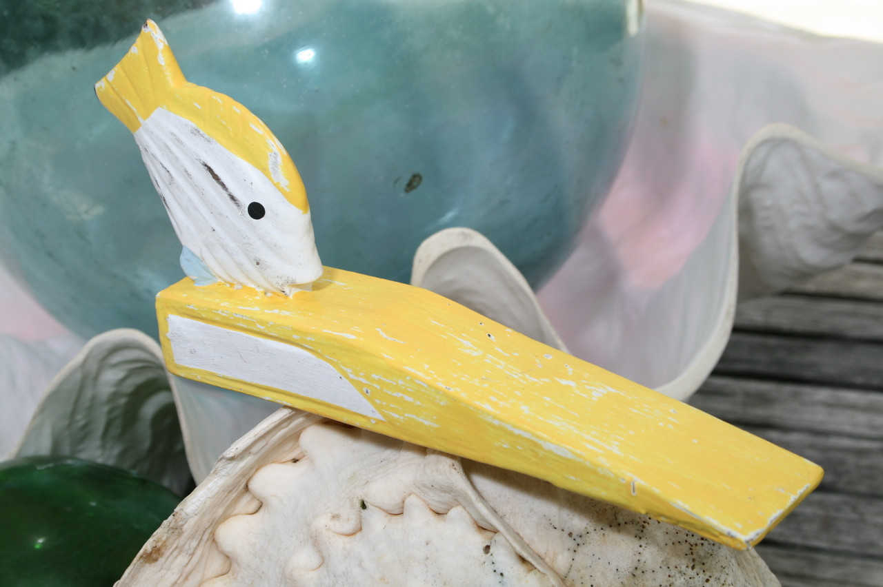 Fish Door Stopper 4 Yellow Nautical Decor Tikimaster Com