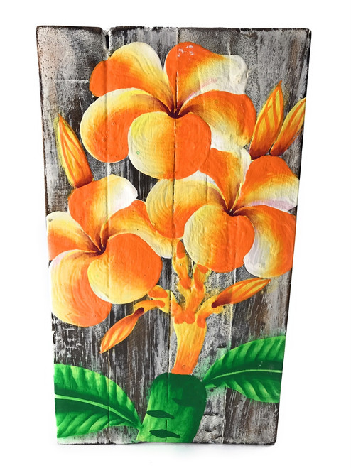 Plumeria Flower Painting On Wood Planks 8 X 45 Rustic Wall Decor Plumeria Flower Painting On Wood Planks 8 X 45 Rustic Wall Decor