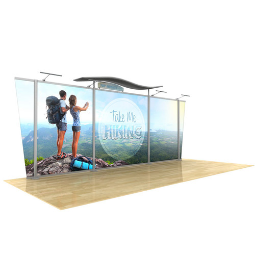 20ft Timberline Modular Display, Dye Sub Graphics, Wave Top & Tapered fabric end panels Kit 10 20ft Timberline Modular Display, Dye Sub Graphics, Wave Top & Tapered fabric end panels Kit 10
