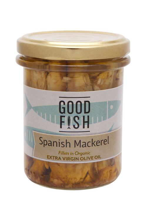 SPANISH MACKERAL Fillets in Organic Extra Virgin Olive Oil 195g Glass Jar