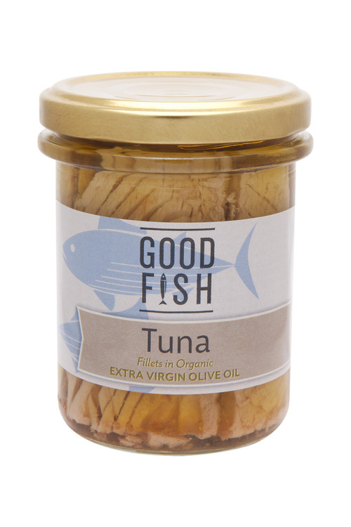SKIPJACK TUNA Fillets in Organic Extra Virgin Olive Oil 195g Glass Jar