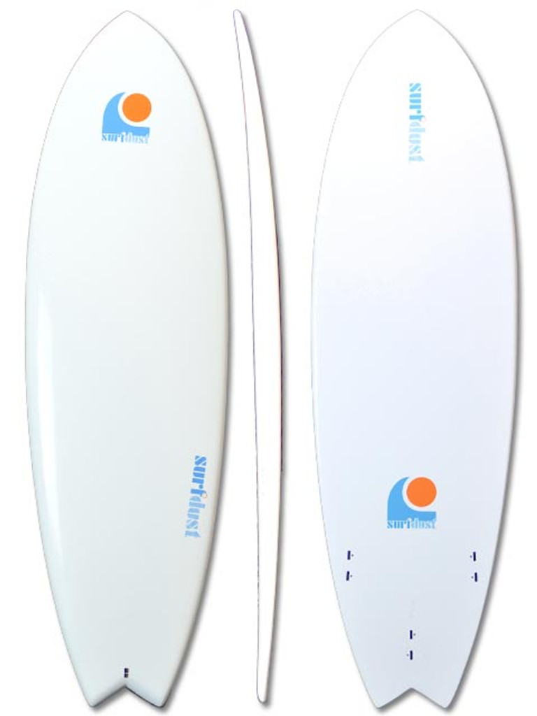 SURFDUST - 6ft Fish Tail Mini-Mal Epoxy Surfboard - Surfing