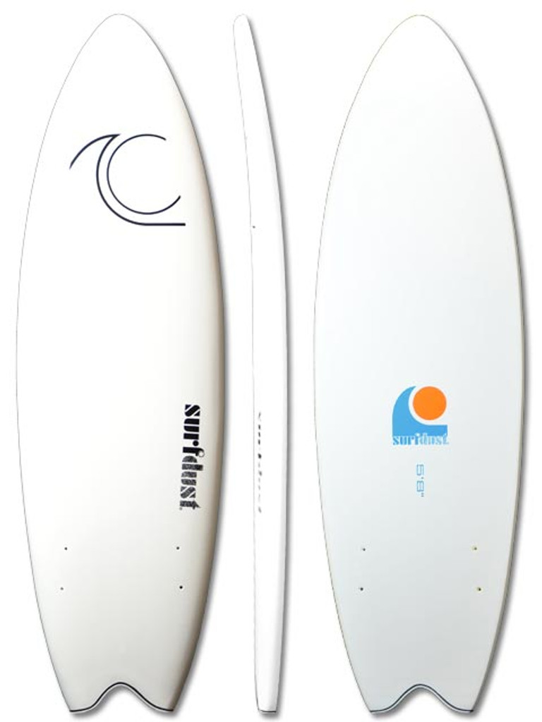 SURFDUST Primo 5.8ft Fish - Softboard - Twin Fin - Surfing
