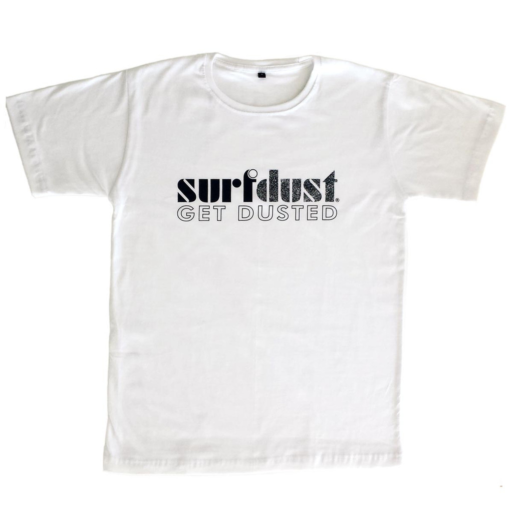 White with black print