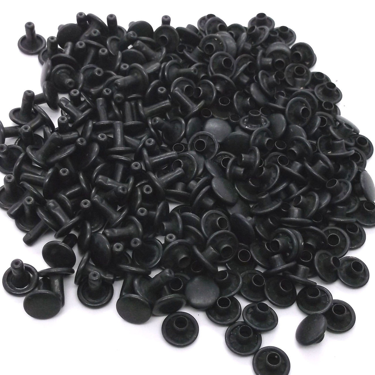 Black Steel Double Cap Large Rivets 100 Pack 137513 Stecksstore