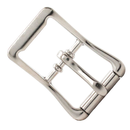 Center Bar Roller Buckle Nickel 1" Front Center Bar Roller Buckle Nickel 1" Front