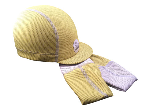 Cycling Caps with an ultra-absorbent brow to stop dripping sweat in Lemon Yellow