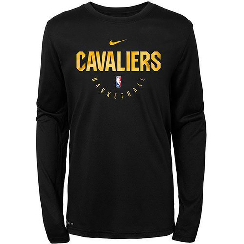 Big Kids Nike Cavaliers Black Practice Long Sleeve Tee Big Kids Nike Cavaliers Black Practice Long Sleeve Tee