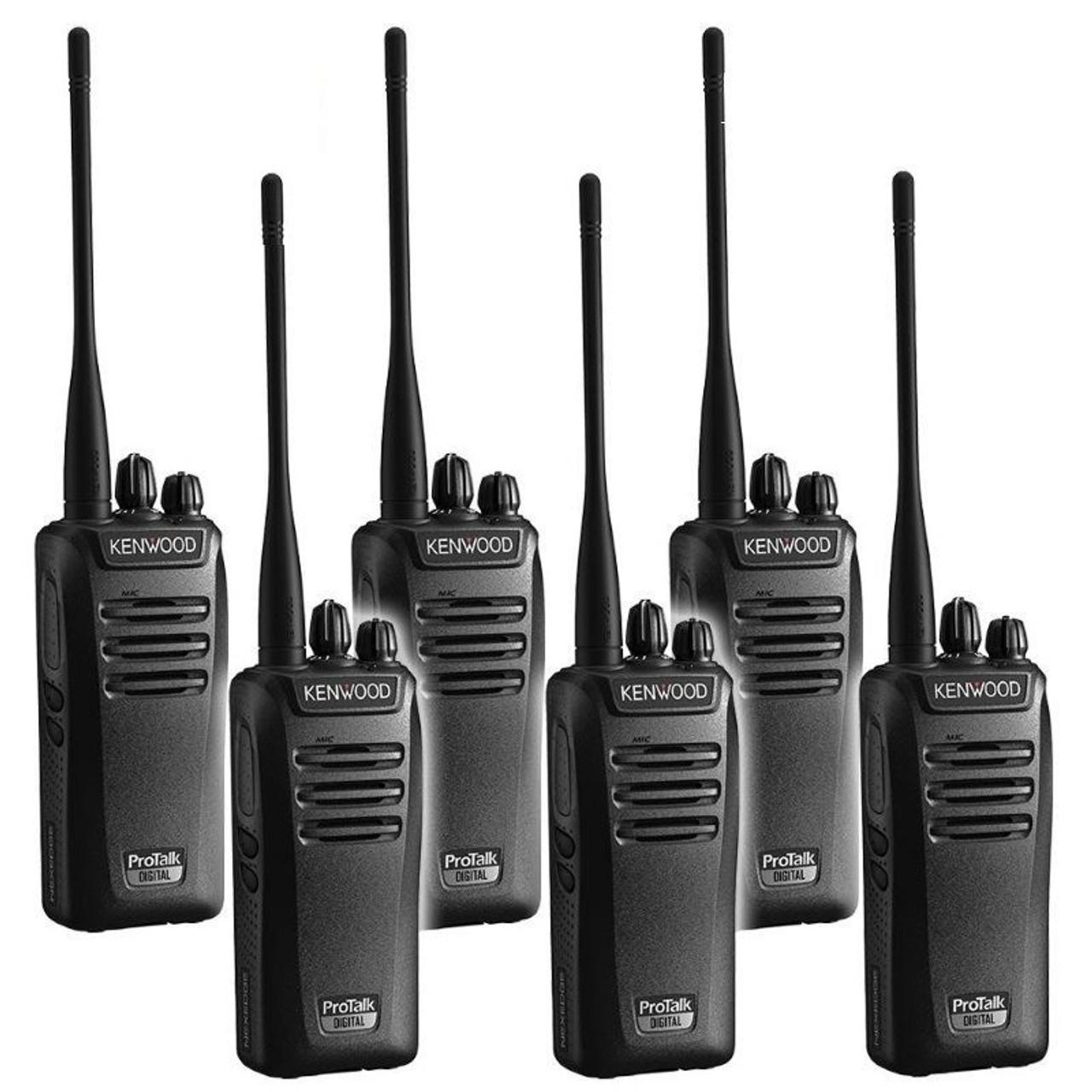 A Six Pack of Kenwood's NX340 5 Watt with NEXEDGE® technology featuring 6.25 kHz digital