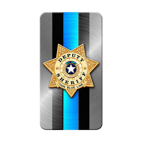iPhone SubliCOVER Full Color Case (SHERIFF Blue Line Design) (BLACK)