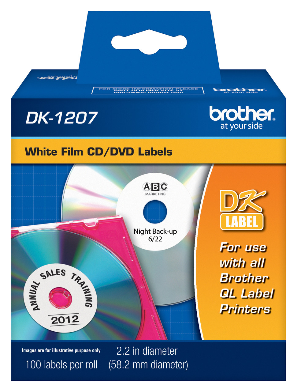 brother dk1207 cd dvd film labels 2 1 3 58 2mm