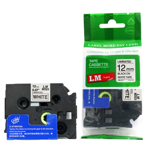 1/2 black on white label tape tape 1/2 black on white label tape tape