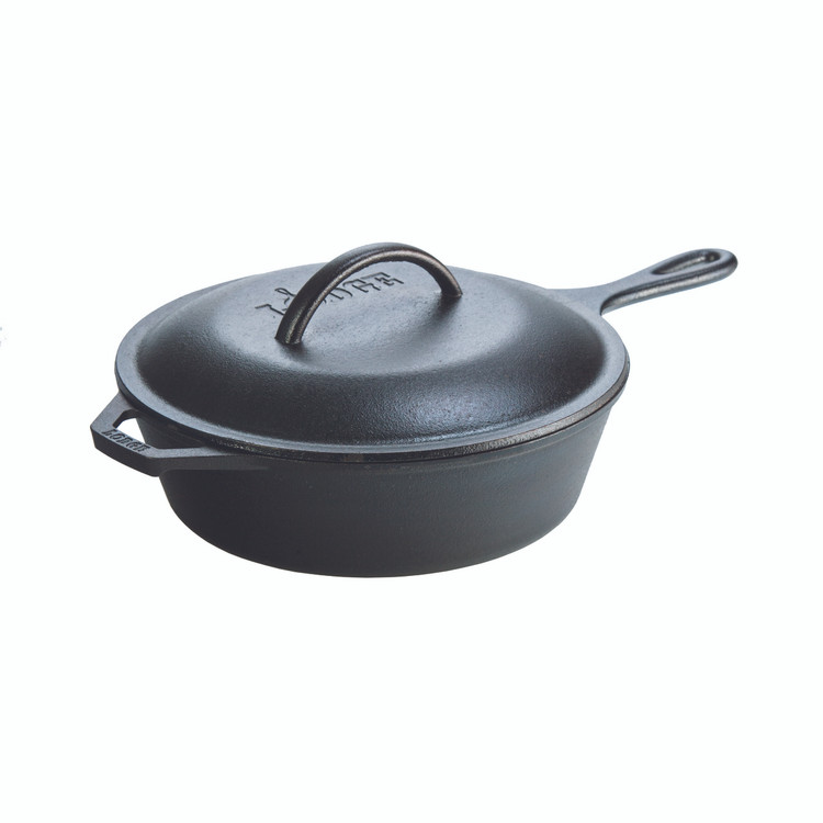 Cast Iron 3.2 Quart Covered Deep Skillet