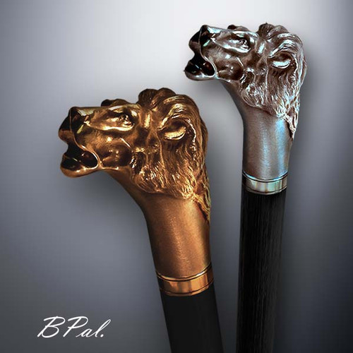Custom made walking sticks Lion Head