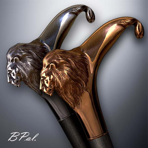 Custom walking cane Lion