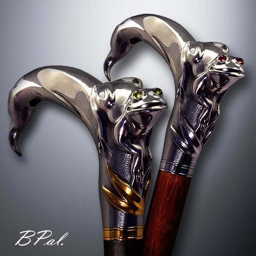 Walking cane Frog can be done from different materials and converted to the swords cane or gun cane.