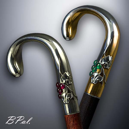 Crook walking cane Grapes