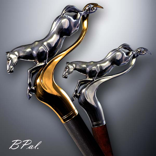 Art walking cane Horse