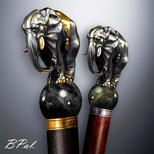 Walking canes, walking sticks elephant. Accent on walking canes design. Handmade in the USA