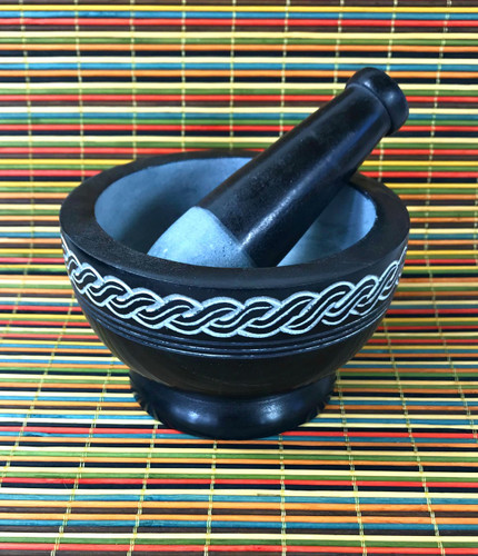 Mortar & Pestle - Soapstone Celtic Knot (large)