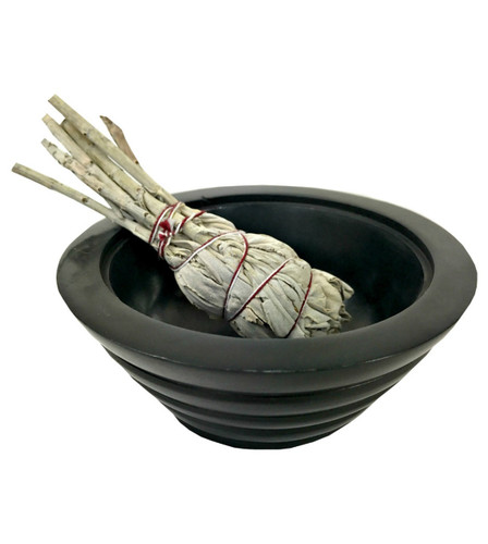Smudge Pot - Black Stone