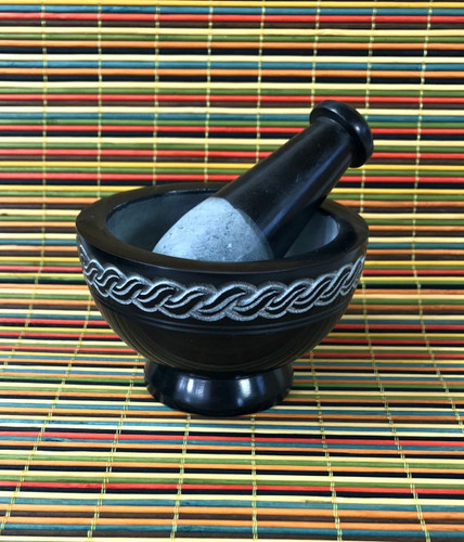 Mortar & Pestle - Soapstone Celtic Knot (small)