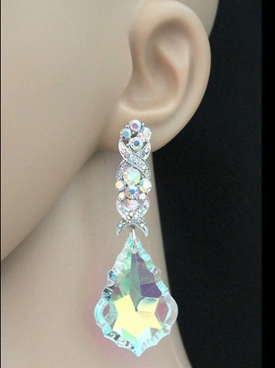 AB/Silver Carole Fay Dangle Prom Earrings 20121 AB/Silver Carole Fay Dangle Prom Earrings 20121