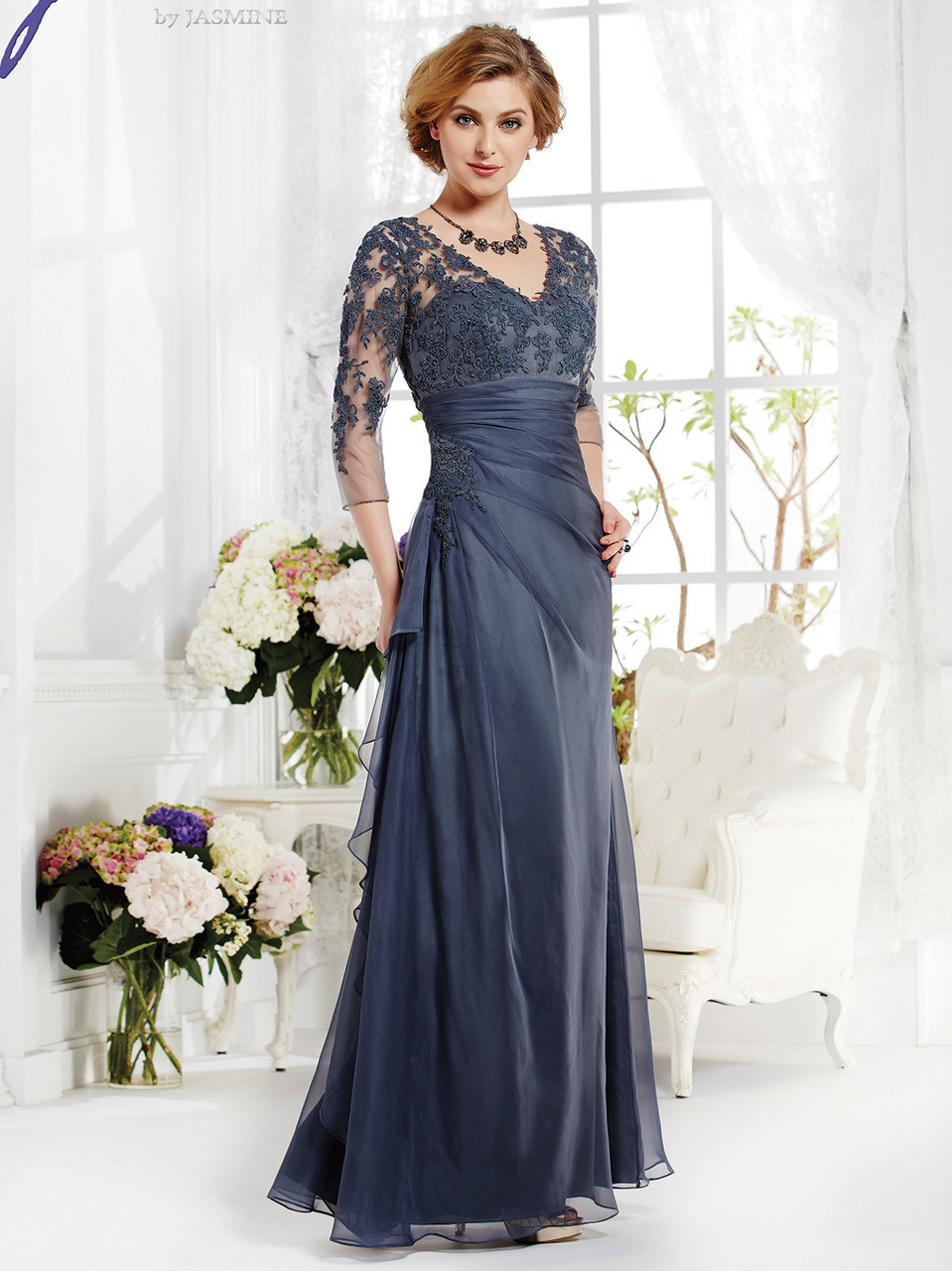 Jade Mother Of The Bride Dress J165012 DimitraDesigns Com   V Neck Lace Mother Of The Bride Dress Jade J165012 4  05177.1530286820 