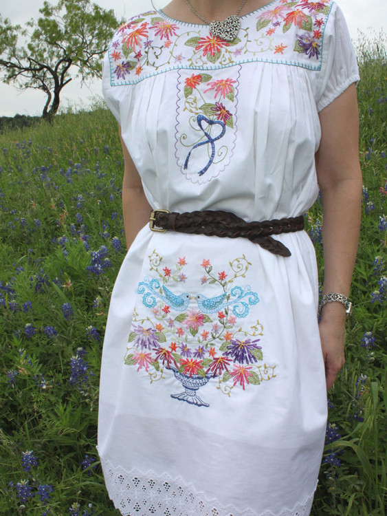 Maria Mexican Folk Dress with embroidery