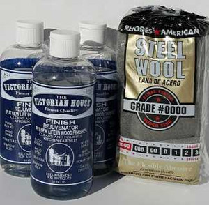 3 Bottles Finish Rejuvenator for kitchen cabinets, furniture and antiques cleaning
