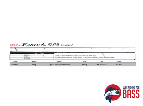 yamaga blanks early plus 92xml lure rod 9 2ft 7 32g lure fishing
