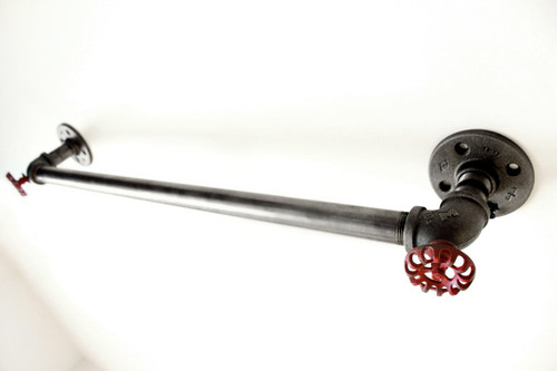 Towel Bar Bathroom Holder Black Pipe Towel Bar Bathroom Holder Black Pipe Decor Hanger Fixture Metal