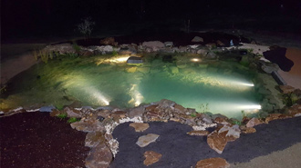 Outdoor Pond With Underwater Led Lighting System