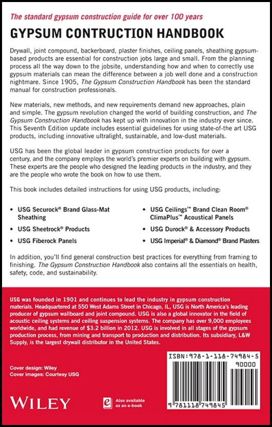 The Gypsum Construction Handbook US Gypsum Company 9781118749845