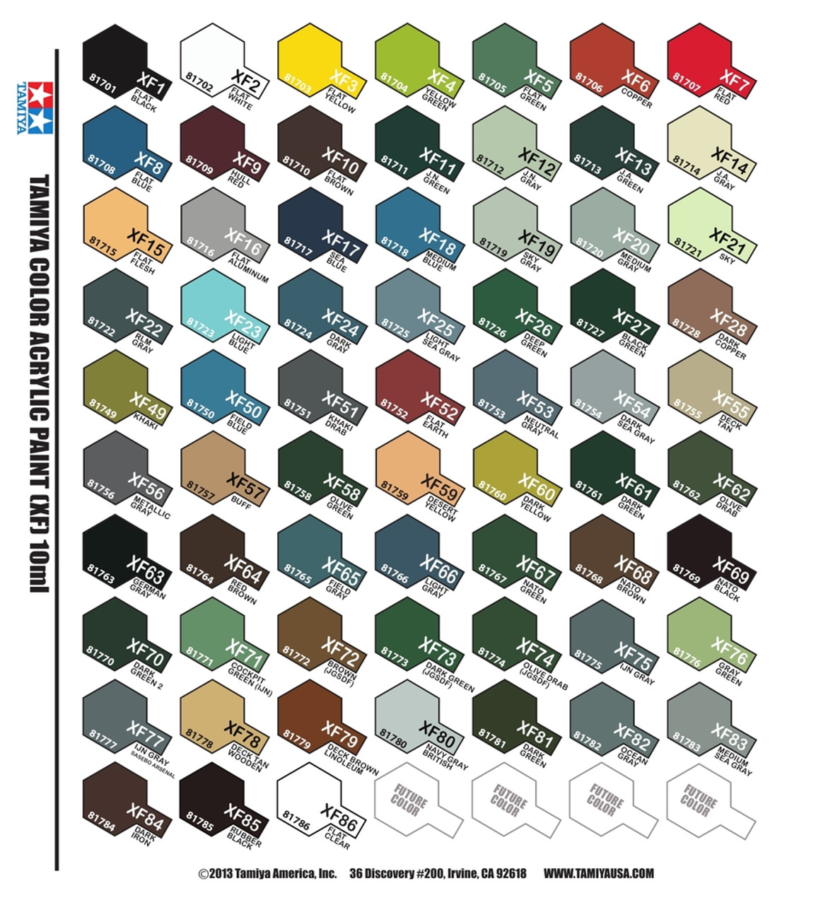 Complete Tamiya Flat Color Set 65 Bottles In All Complete Tamiya Flat Color Set 65 Bottles In All