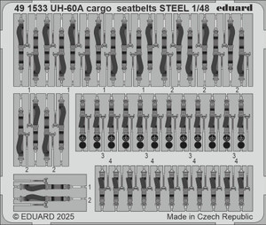 UH-60A Cargo Seatbelts Steel for ICM (Painted) 1/48 Eduard