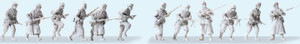 Unpainted Russian Infantry Riflemen Attacking (12) (Kit) 1/72 Preiser Models