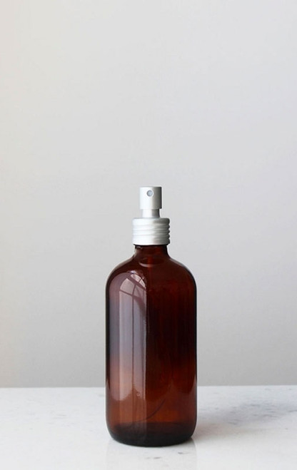 Apothecary Amber Glass Mist Bottle with Metal Aluminum Mist Nozzle Apothecary Amber Glass Mist Bottle with Metal Aluminum Mist Nozzle