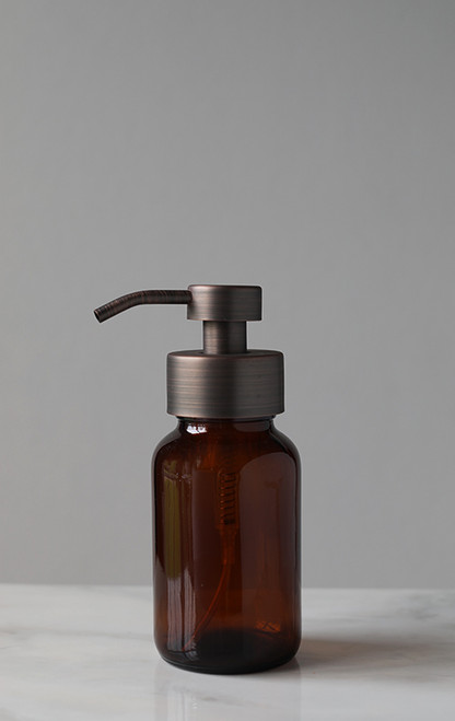 Amber Apothecary Glass Foaming Soap Dispenser with Bronze Pump Amber Apothecary Glass Foaming Soap Dispenser with Bronze Pump