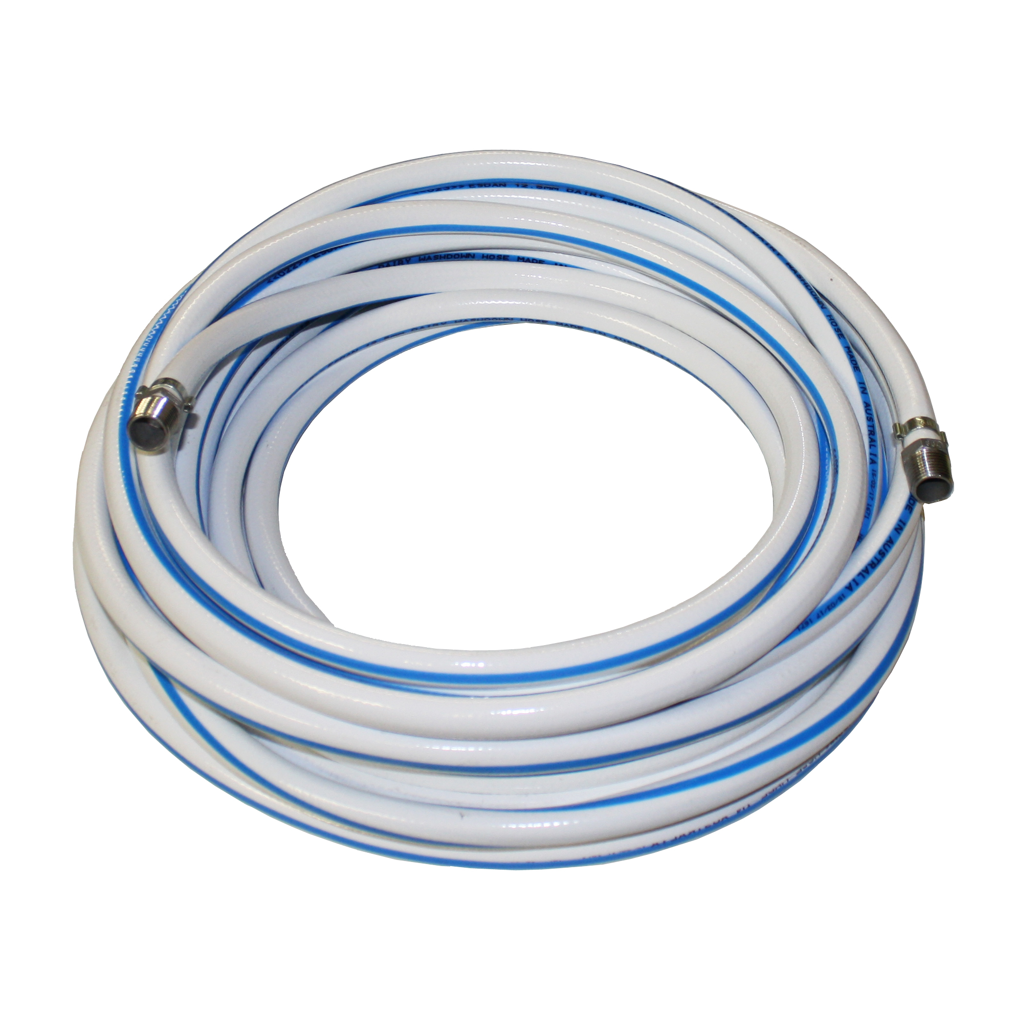 General Wash Down Hose ½" 60⁰C hot water White / 15m Roll inc. fittings