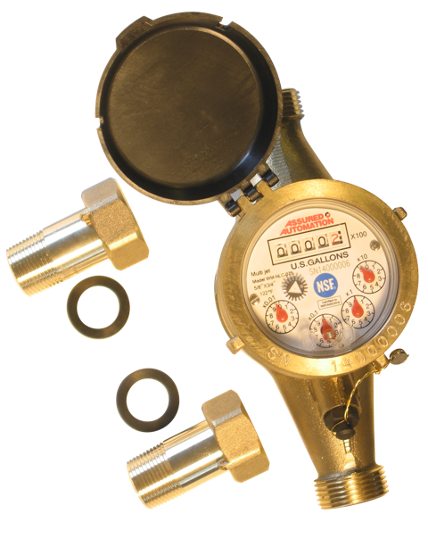 Details about   Water meter Flow cold water meter 3/4 inch water meter with fittings for 