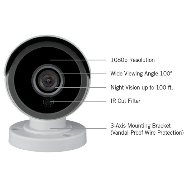Night Owl CAM-2PK-HDA10W-BU-R 2 Pack Add–On 1080p HD Wired Security