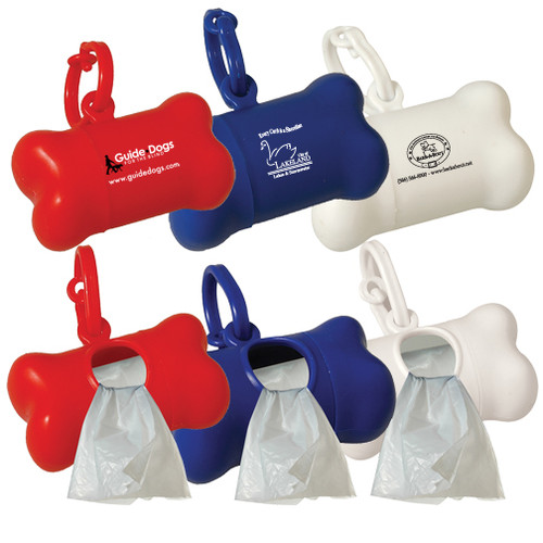 Bone Shaped Pet Waste Bag Dispenser, Custom Printed Dog Promotional