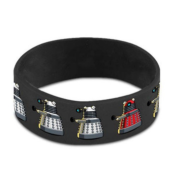 Doctor Who Dalek Repeat Gray Rubber Wristband Doctor Who Dalek Repeat Gray Rubber Wristband