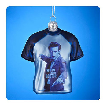 Doctor Who Eleventh Doctor T-Shirt Glass Ornament Doctor Who Eleventh Doctor T-Shirt Glass Ornament